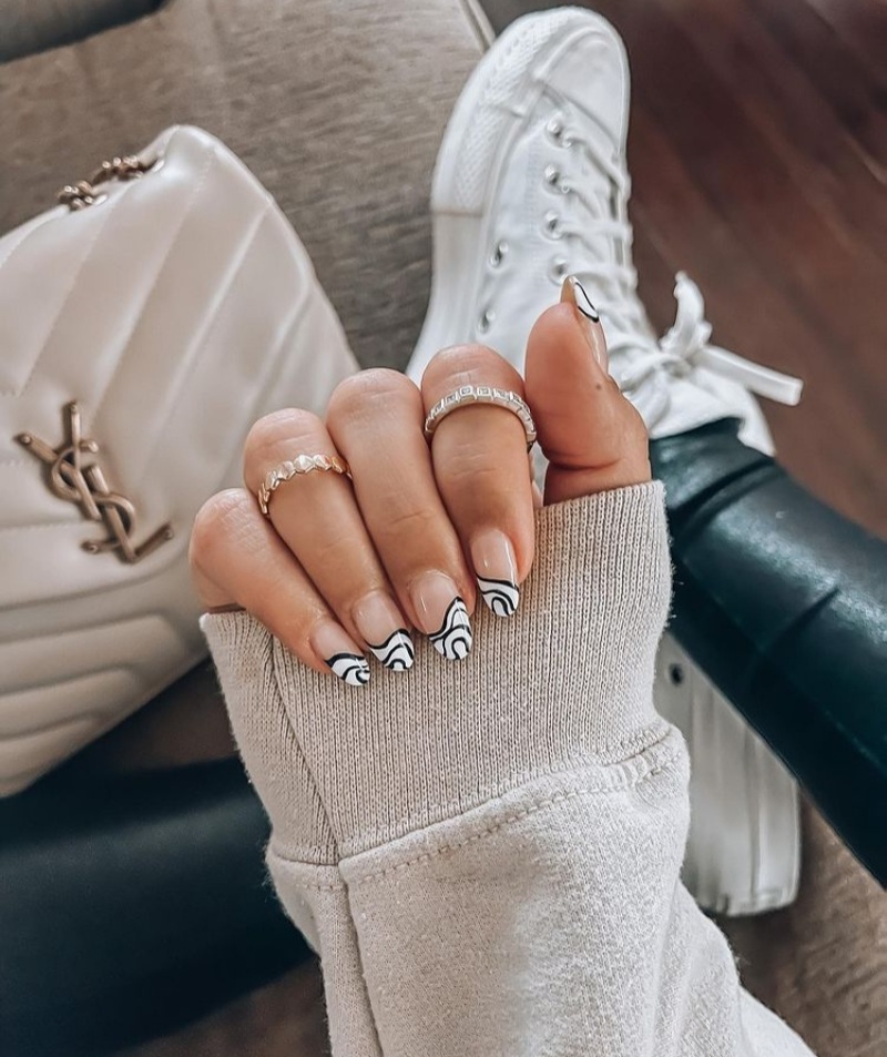 Animal-Printed French Tips