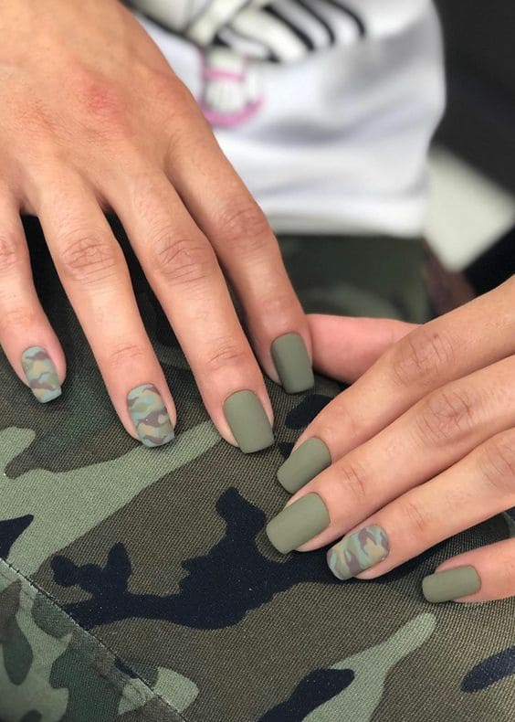 Army Green Nail Designs