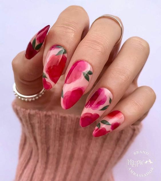 Artistic Flower Nails