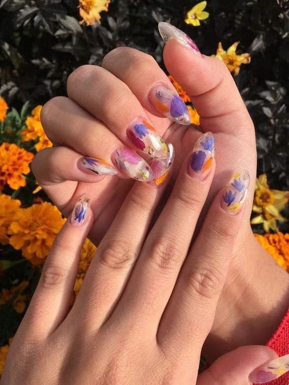 Artistic Flower Nails