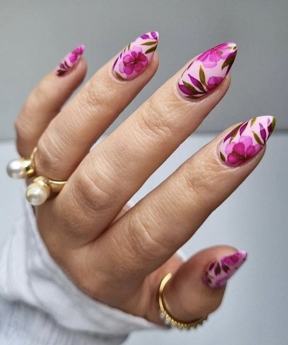 Artistic Flower Nails