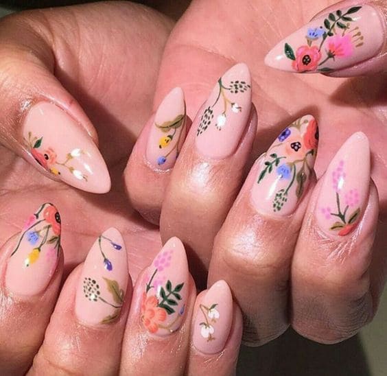 Artistic Flower Nails