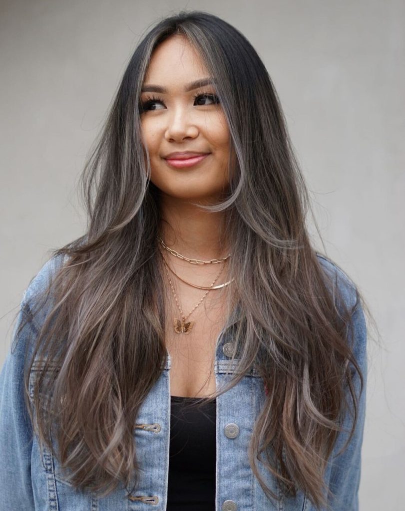 Ash Brown Hair With Curtain Bang