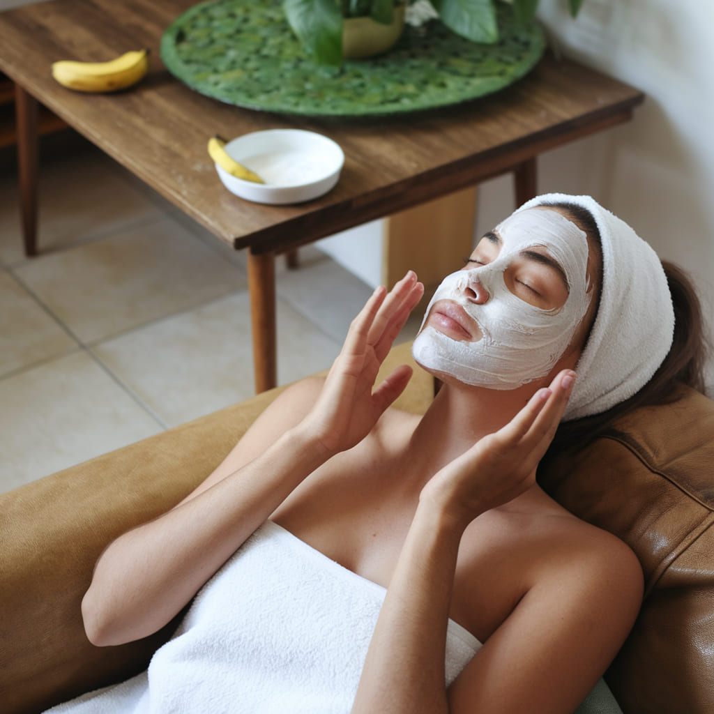 Baking Soda and Banana Peel Face Mask
