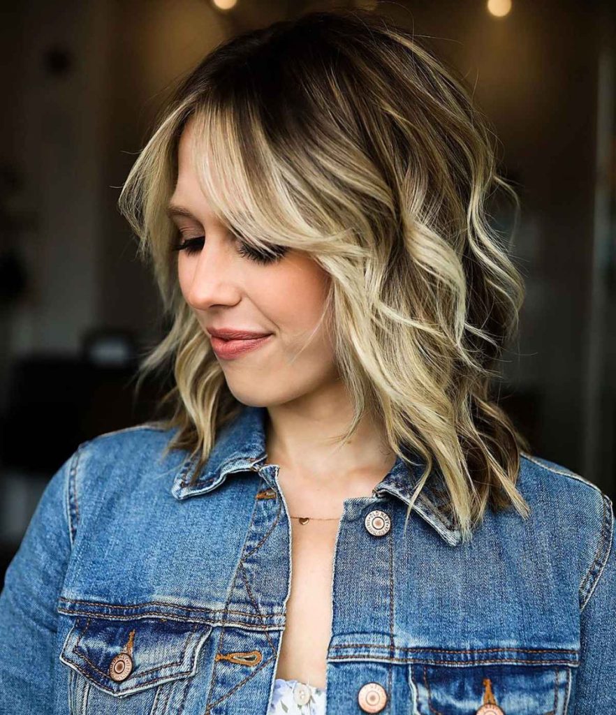 Balayged Blonde Lob
