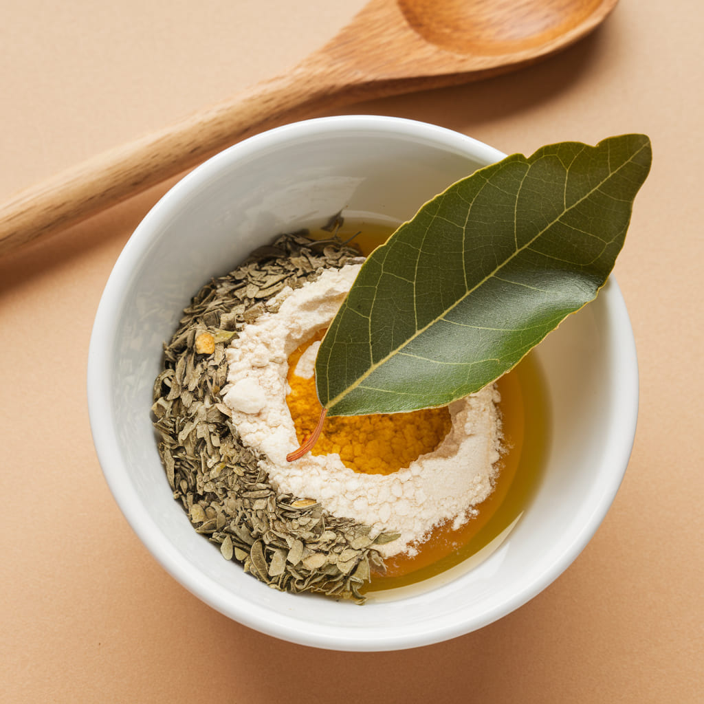 Bay Leaf and Cornstarch Anti-Aging Face Mask
