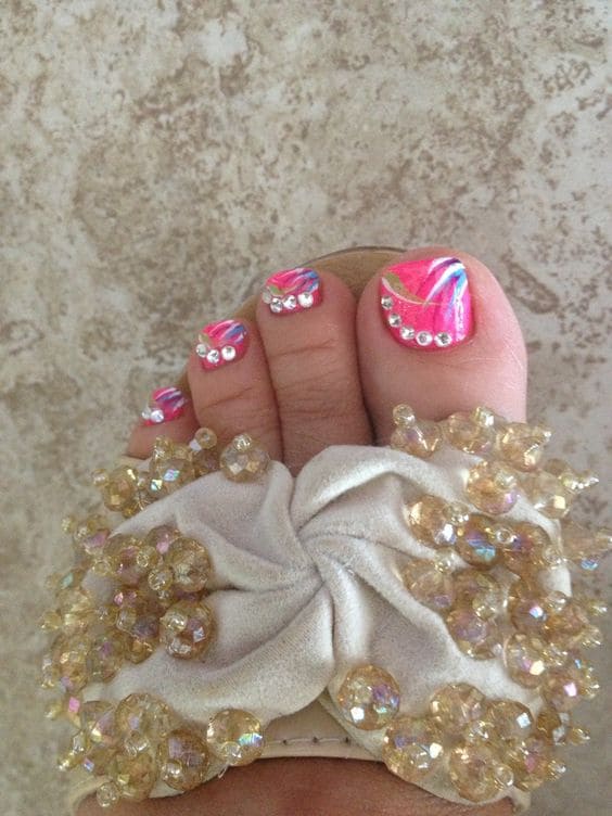 Bedazzled Toe Nails