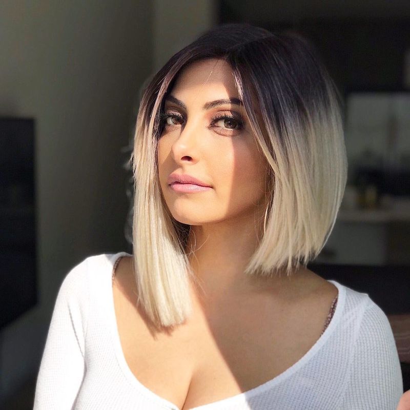 Black And Blonde Gradient Bob