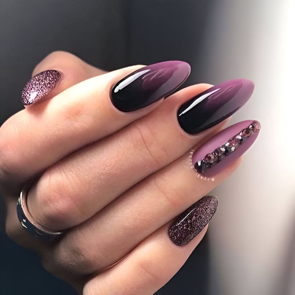 Black And Red Vampy Nails