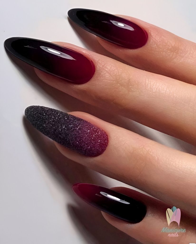 Black And Red Vampy Nails