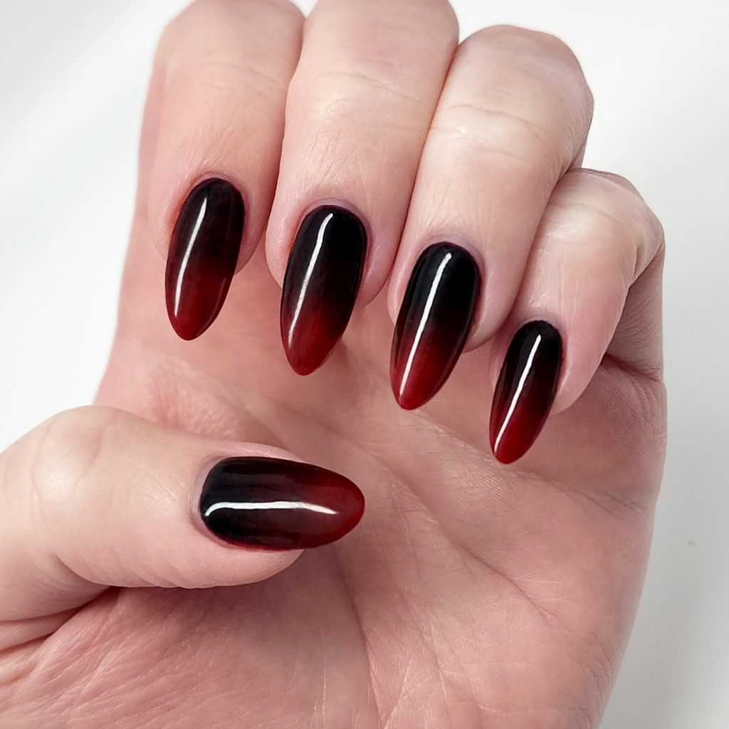 Black And Red Vampy Nails
