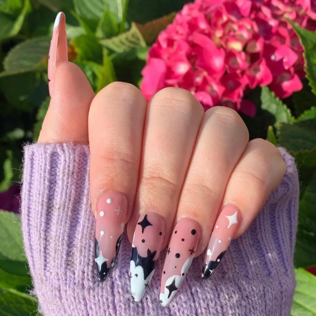  Black And White Halloween Nails