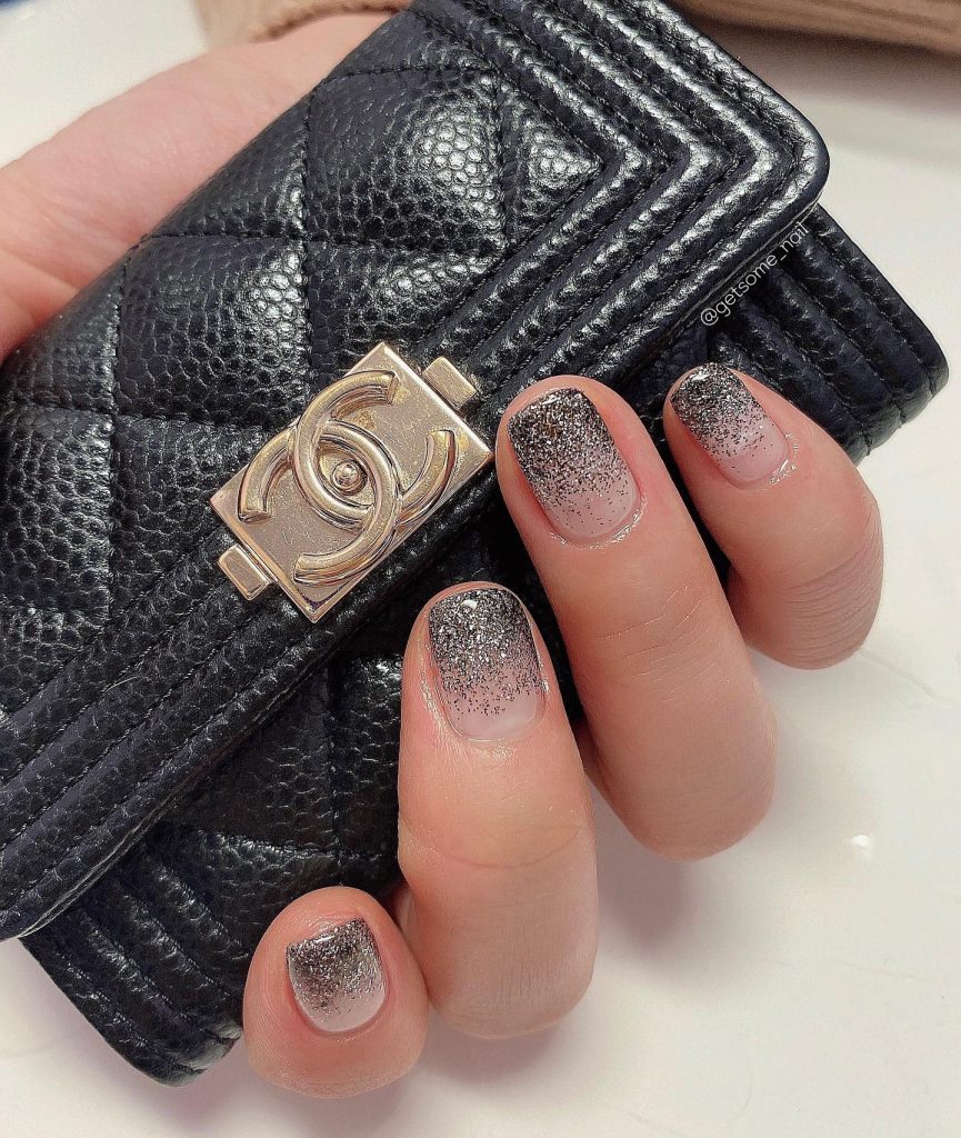 Black Ombre Glitter Nail Designs