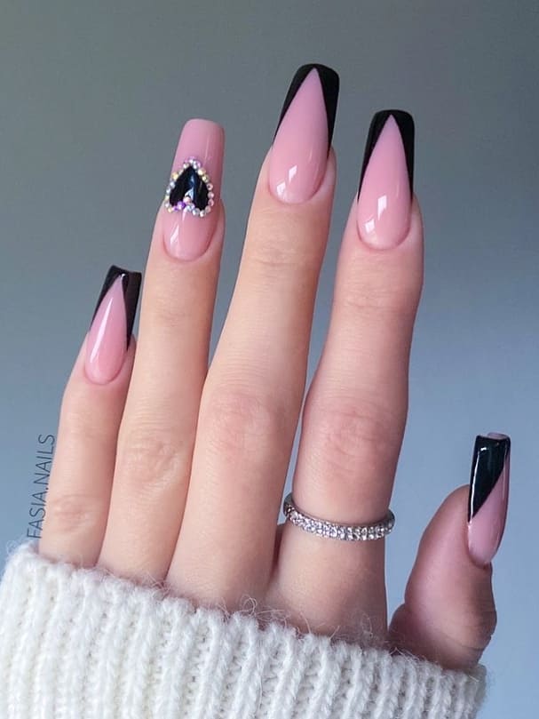 Black Square French Manicures