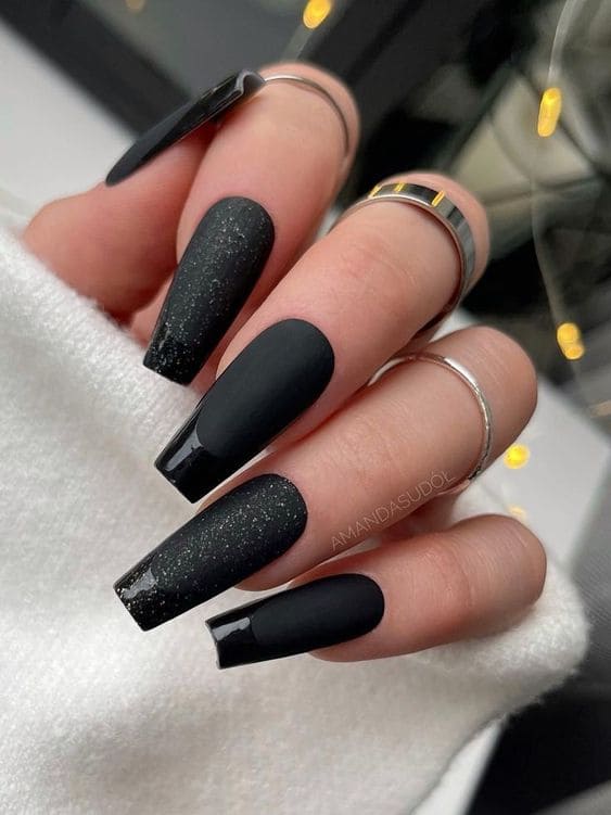 Black Square French Manicures