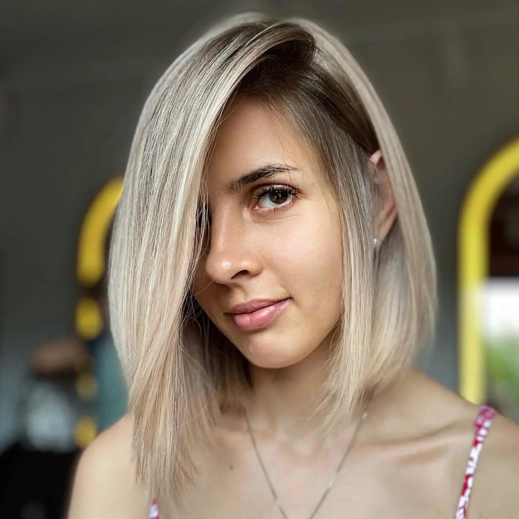 Blonde Asymmetrical Bob