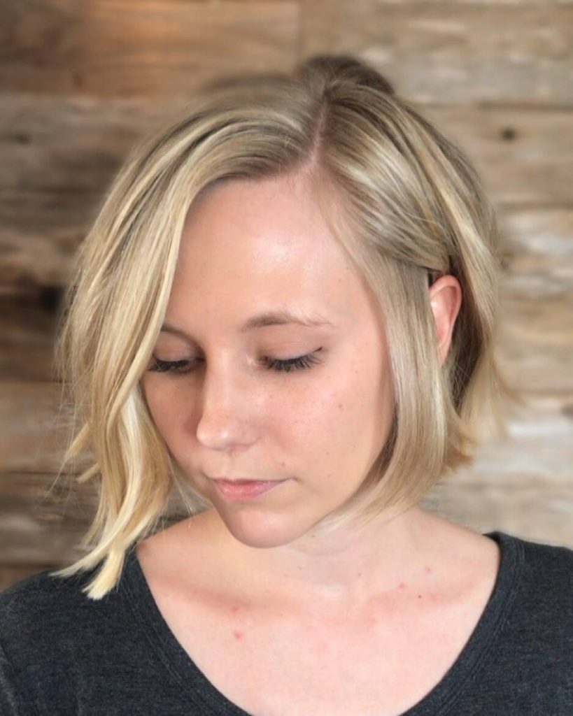 Blonde Asymmetrical Bob