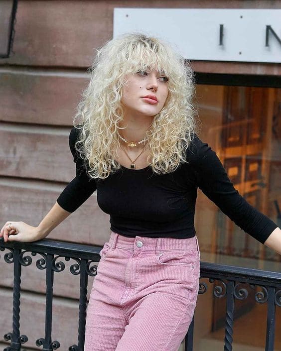 Blonde Curly Shag Cut