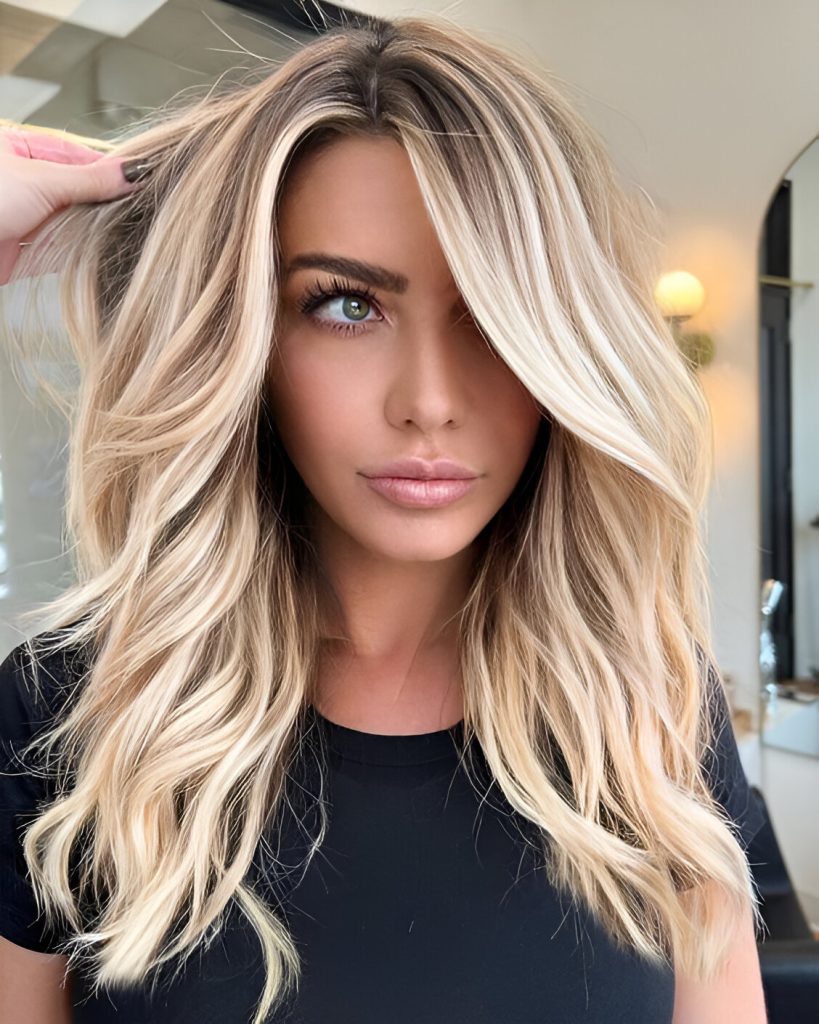 Blonde Layered Medium-length Hair