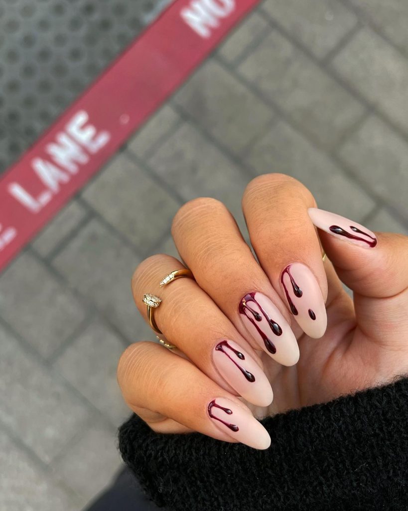 Blood Drip Nail Design