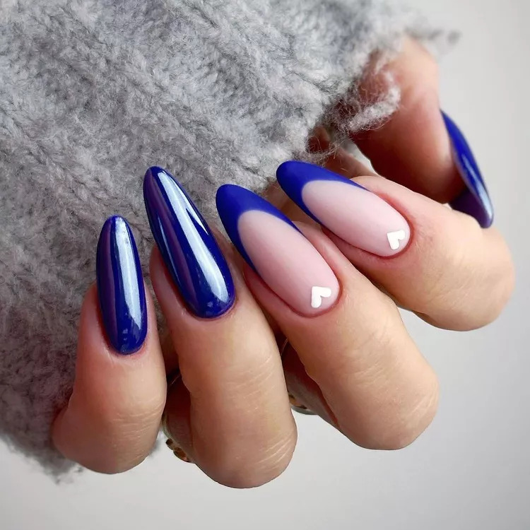 Blue Almond Nails