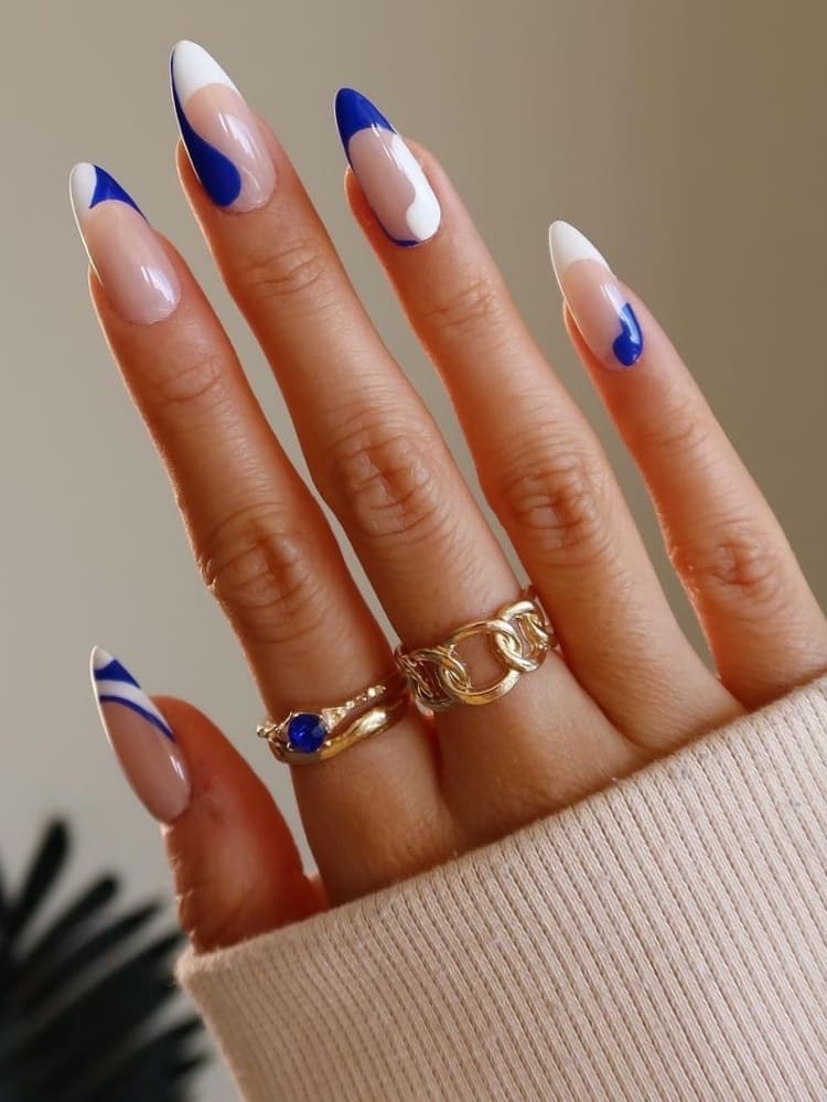 Blue And White Swirls