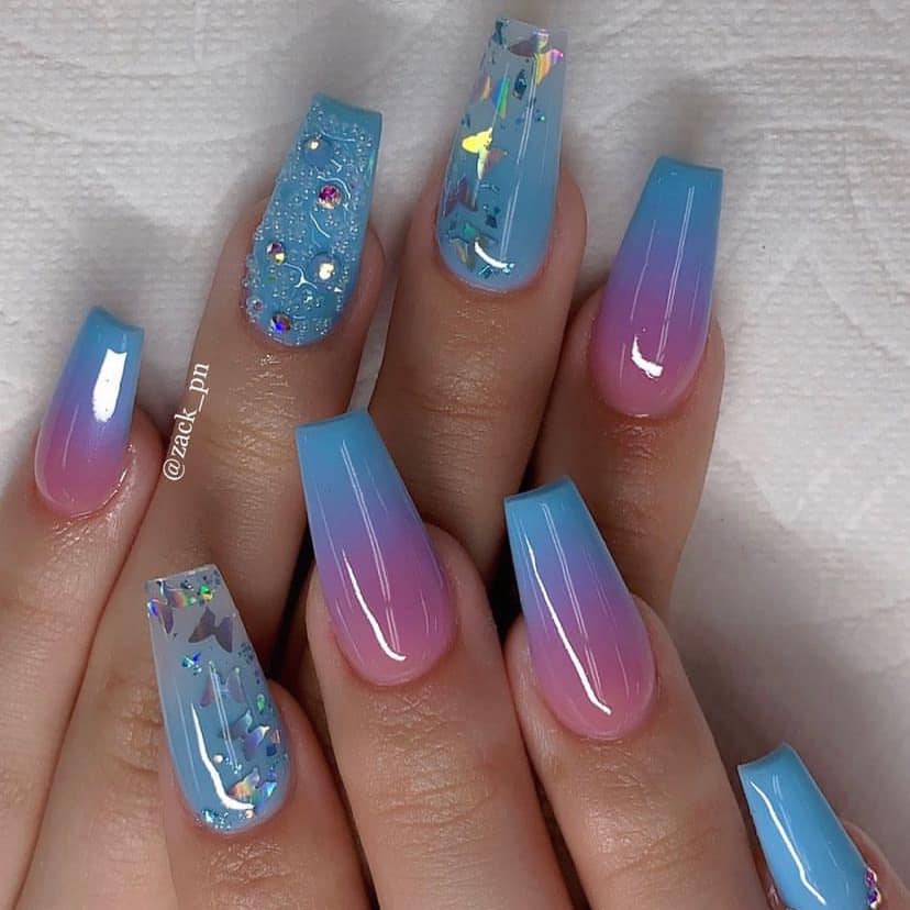  Blue Ombre Nails
