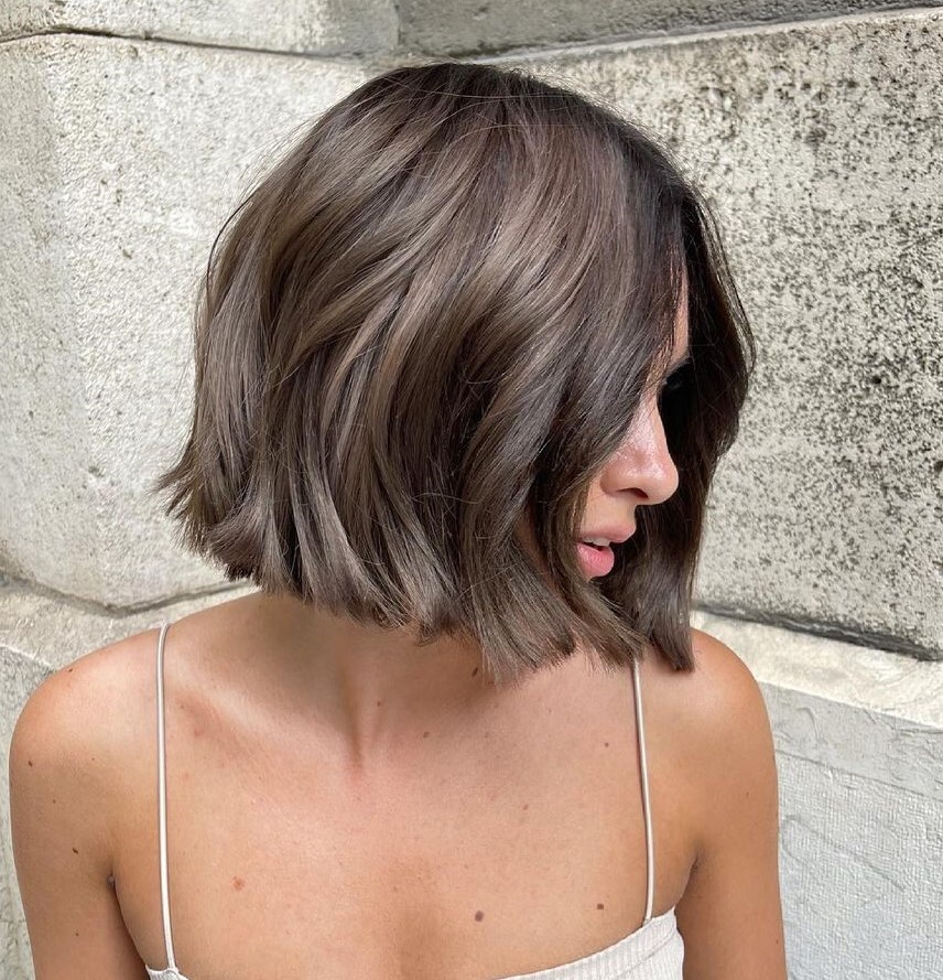 Blunt Dark Ash Brown Bob