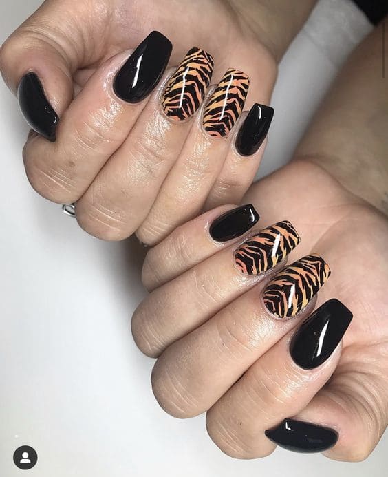 Bold Tiger Print Nail Ideas