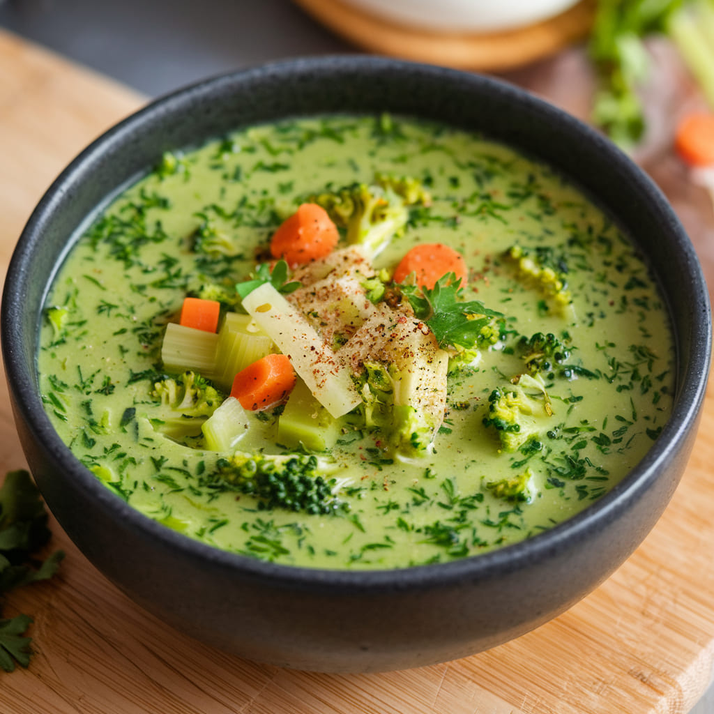 Broccoli Leaf Soup
