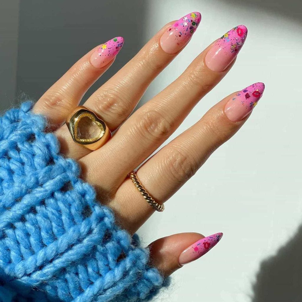Bubblegum Confetti Manicure
