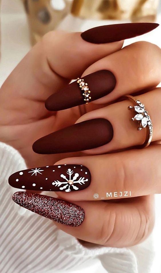 Burgundy Snowflakes