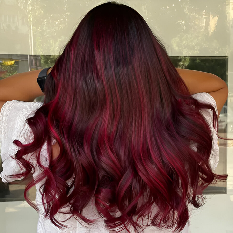 Burgundy Waves With Subtle Highlights