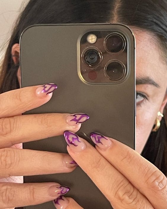 Burning Heart Nail Art
