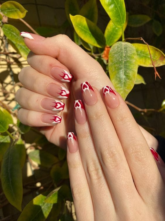 Burning Heart Nail Art