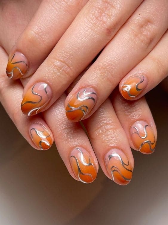 Burnt Orange Nails1