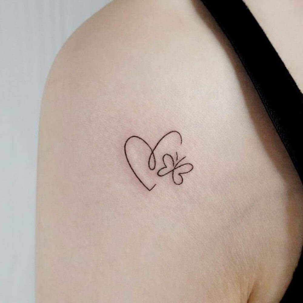 Butterfly And Heart Tattoo