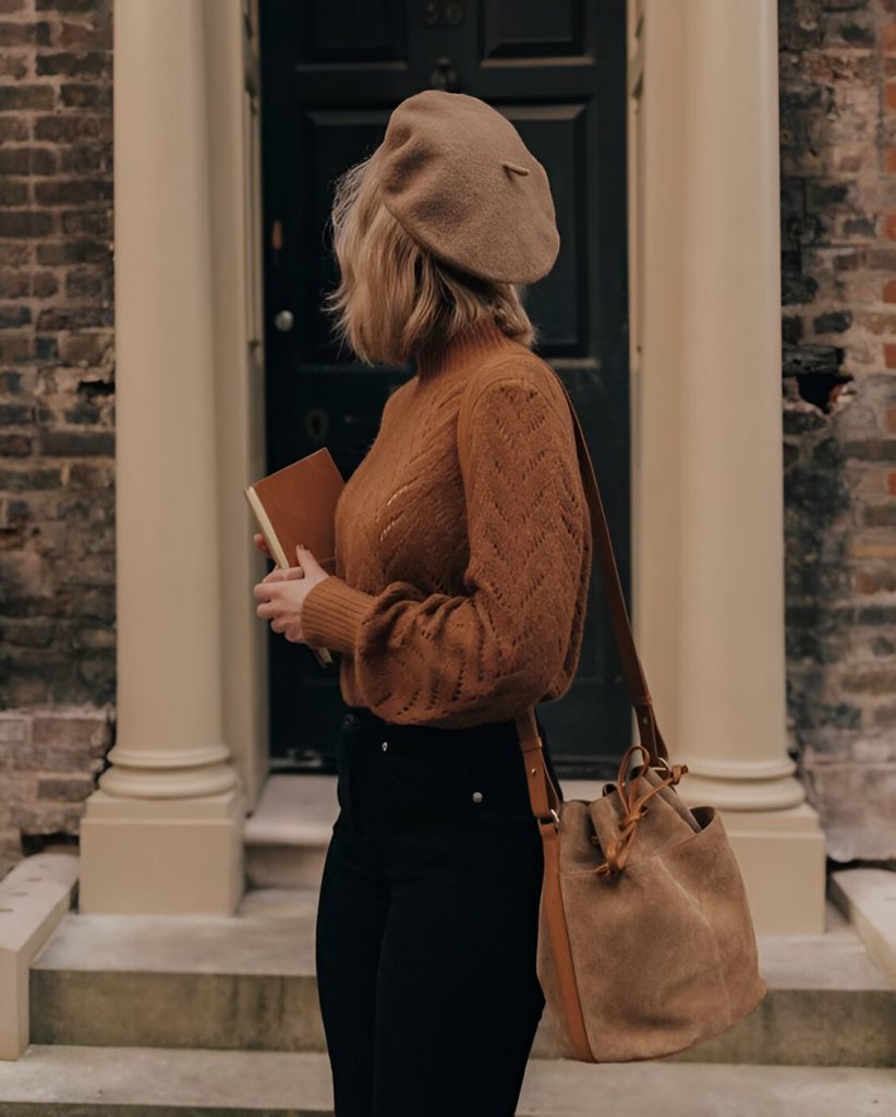 Cable-Knitted Sweater And Black Jeans