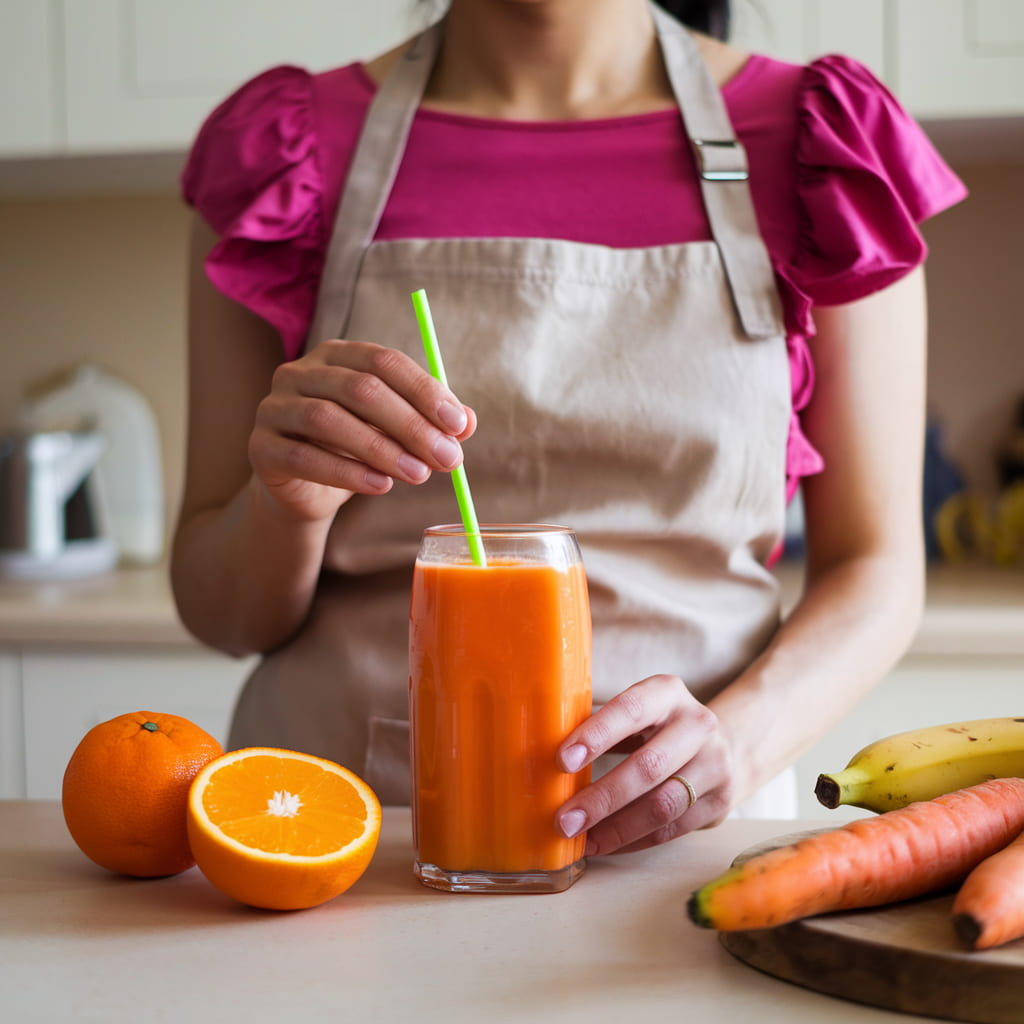 Carrot, Banana, and Orange Juice