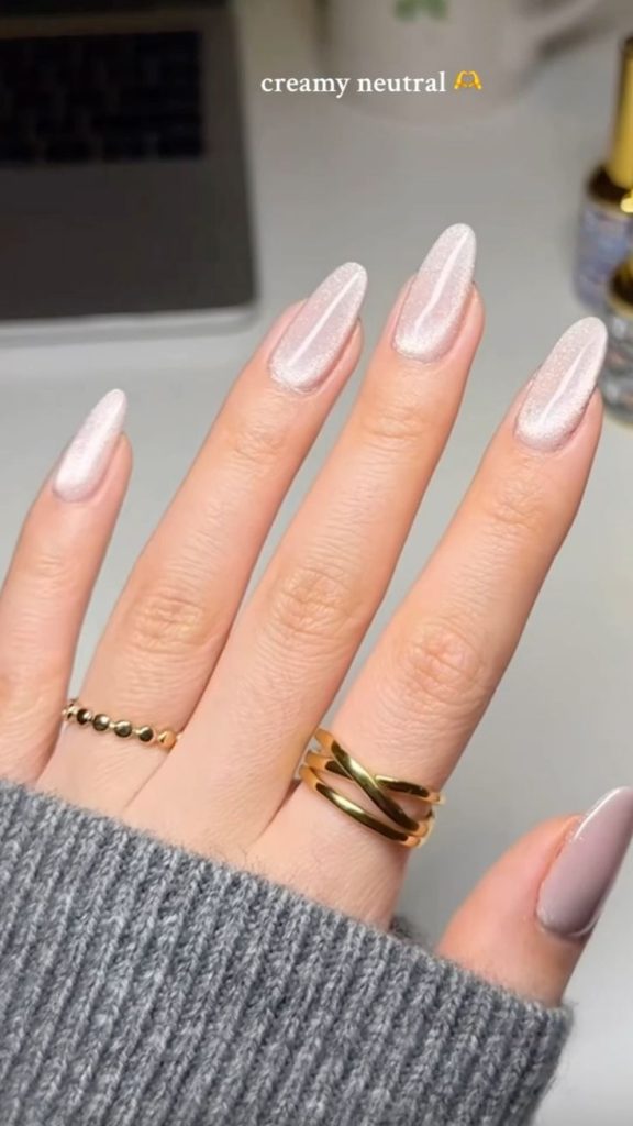 Cat Eye Nude Nails