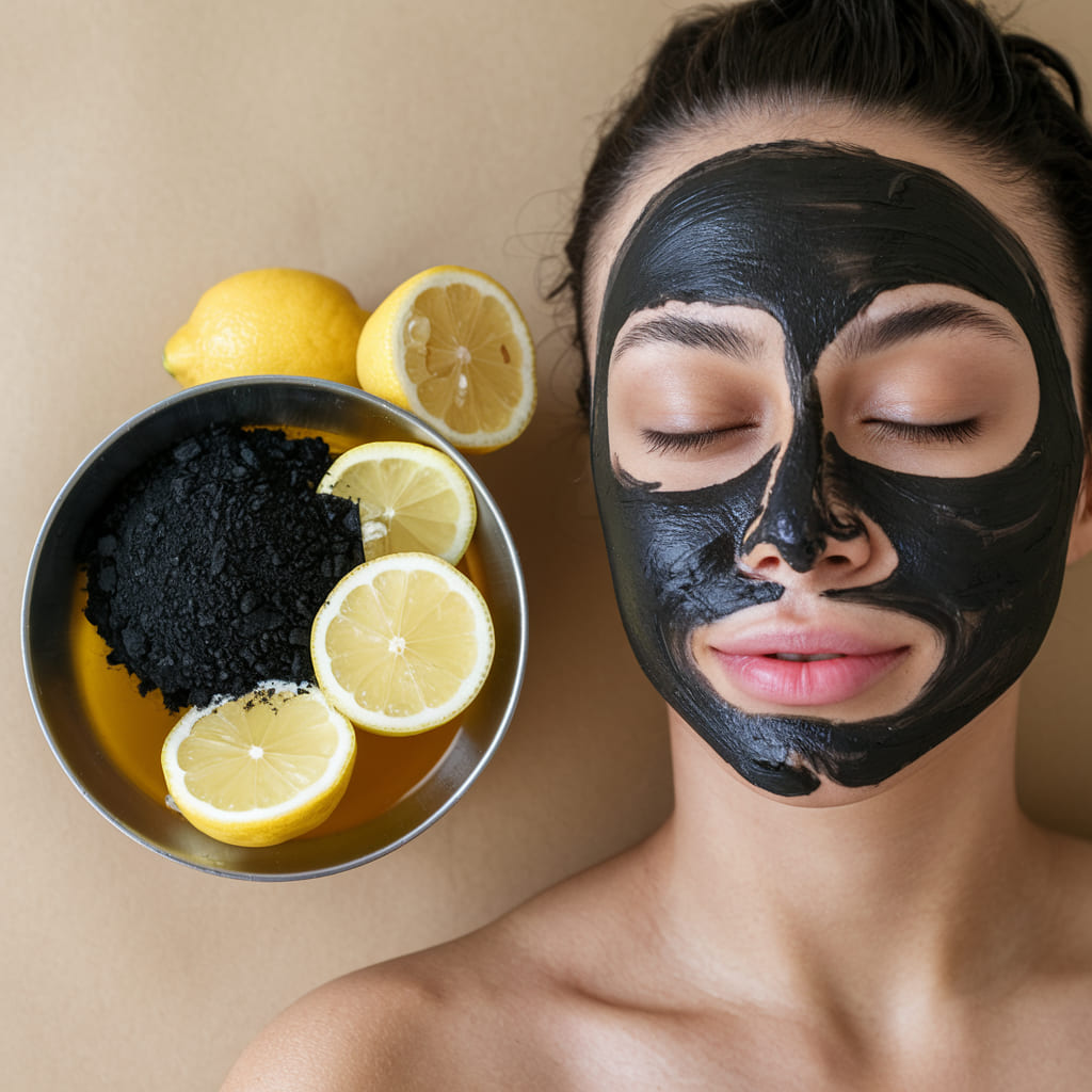 Charcoal and Lemon Face Mask for Glowing Skin