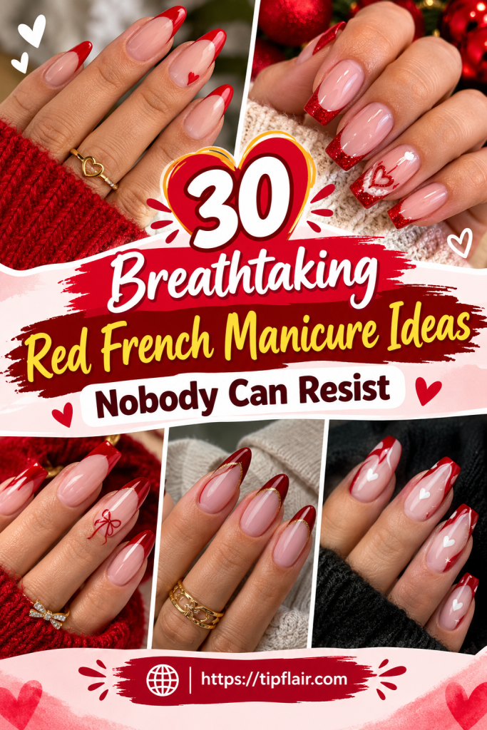 30 Breathtaking Red French Manicure Ideas Nobody Can Resist
