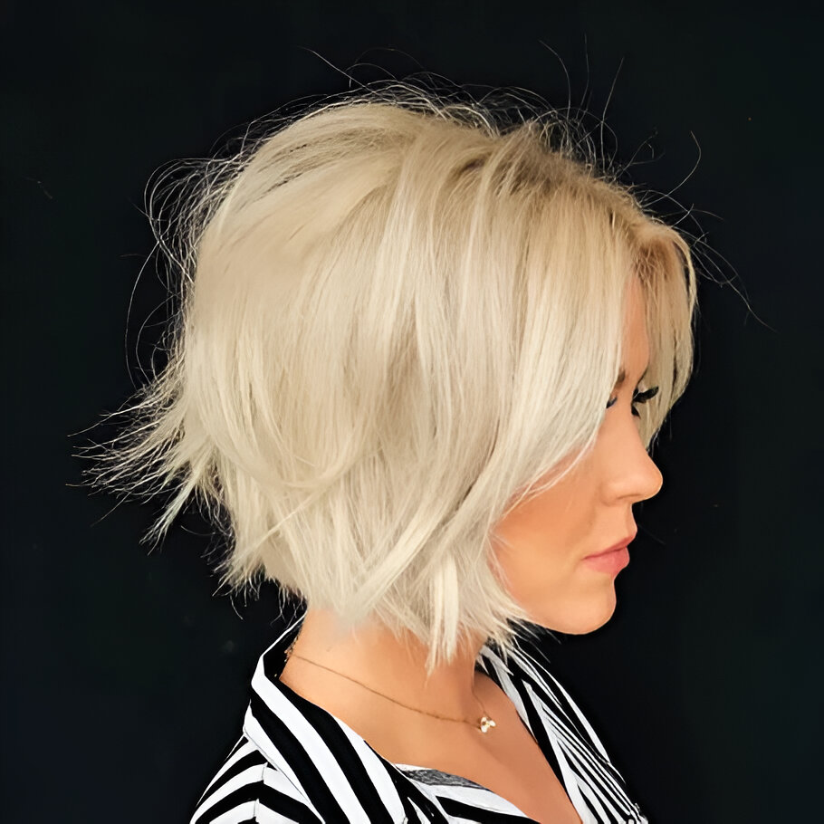 Chin-Length Choppy Bob