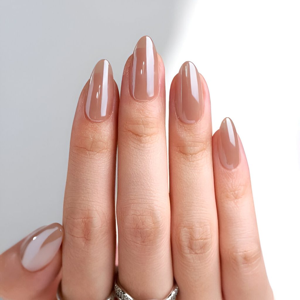 Chocolate Glaze Almond Nails