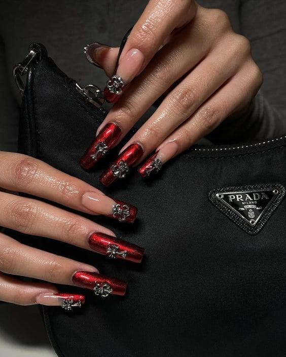 Chrome Heart Inspired Nails1