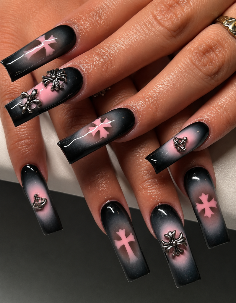 Chrome Heart Inspired Nails