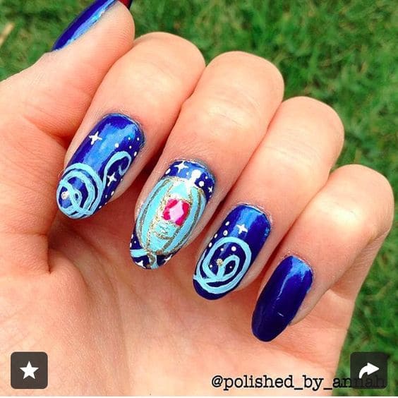 Cinderella Disney Princess Nails