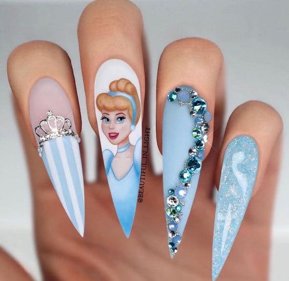 Cinderella Disney Princess Nails