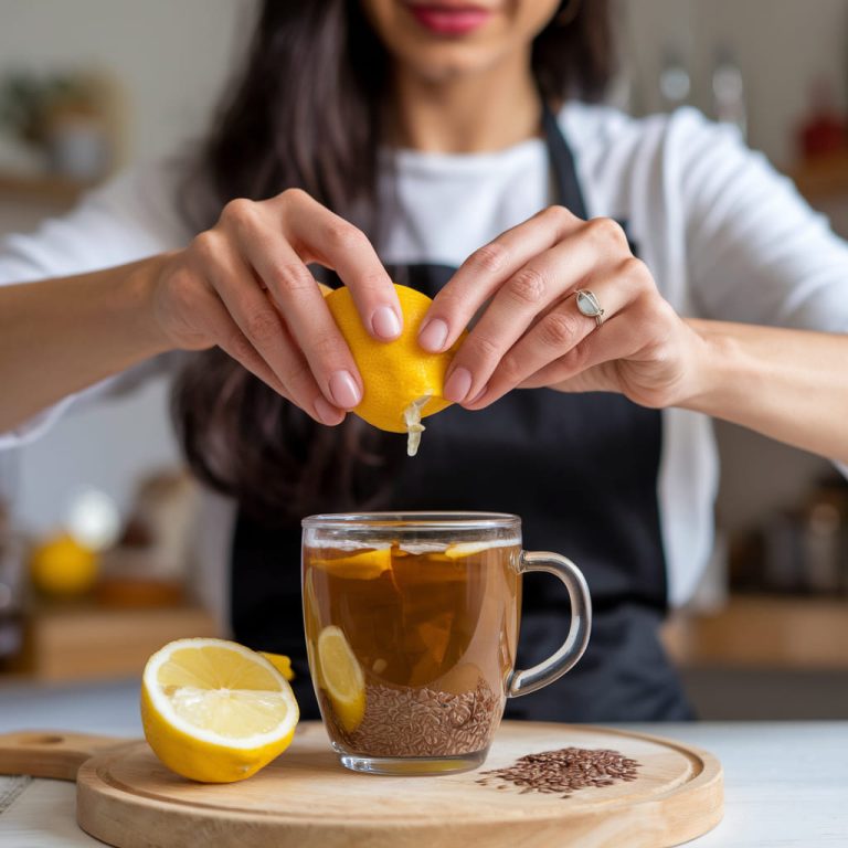 Citrusy Flaxseed Tea for Glowing Skin