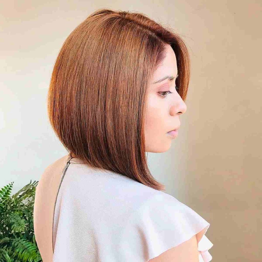 Classy Brown Asymmetrical Bob Hairstyle